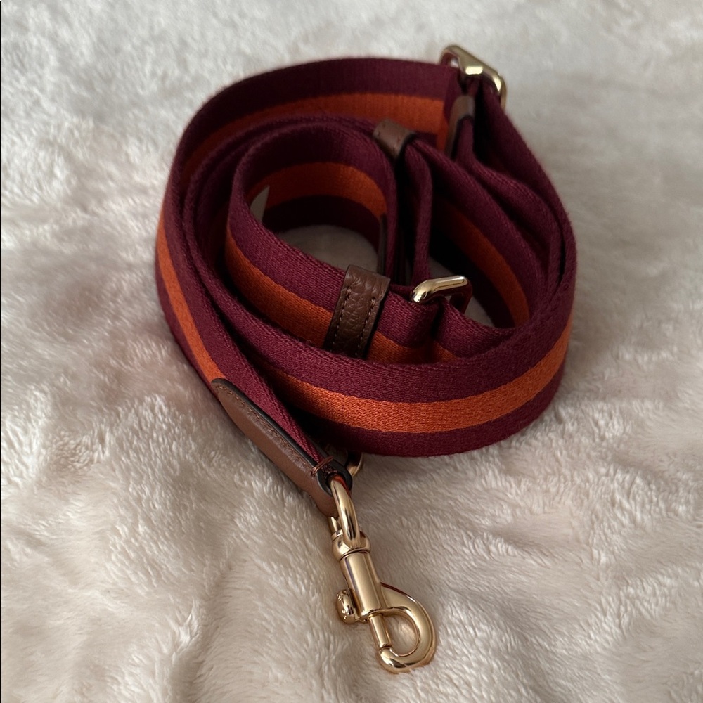 Coach Burgundy and Orange bag strap - Picture 2 of 7